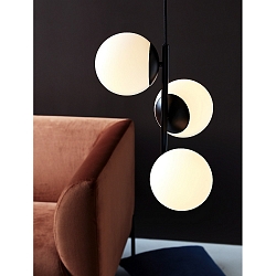 Luci a sospesione LILLY E14 IP20, Opale bianco, Nero 