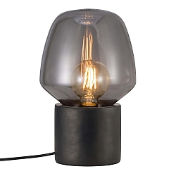 Table lamp CHRISTINA, E27, IP20, glass smoky, base black
