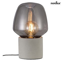 Table lamp CHRISTINA, E27, IP20, glass smoky, base gray