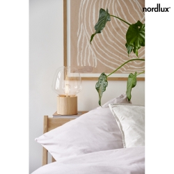 table lamp CHRISTINA E27 IP20, wood, clear 