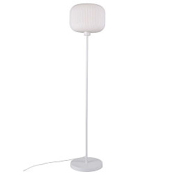 Floor lamp MILFORD, E27, IP20, glass opal white, white