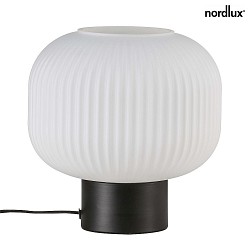 Lampe de table MILFORD E27 IP20, blanc opale, noir  