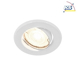 LED Recessed luminaire CANIS, round Set of 1, GU10, 4,9W LED, 36, 2700K, 345lm, IP20, dimmable, white