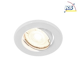 LED Recessed luminaire CANIS, round, Set of 3, GU10, 4,9W LED, 36, 6500K, 360lm, IP20, dimmable, white