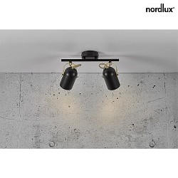 Ceiling spot LOTUS, 2 flame, E14, IP20, black/gold