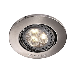 Nordlux Recessed spot MIXIT, GU10, IP23, incl. 2 mounting rings, brushed steel