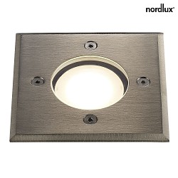 Nordlux Floor recessed luminaire PATO SQUARE, GU10, IP67, stainless steel