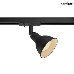 Nordlux Spot for 1-Phase High Voltage track LINK, length 14.5cm, shade Ø 8.5cm, GU10, swiveling 180°, black