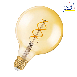 LED vintage spiral filament globe lamp 1906 gold CL G125 ND, E27, 5W 2000K 250lm 300