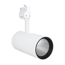 Faretto trifase TRACKLIGHT SPOT D95 90RA NFL regolabile, indietro, senza sfarfallio IP20, bianco opaco 
