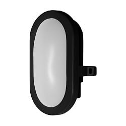 Outdoor LED Aufbauleuchte BULKHEAD, IP54 IK06, oval, 6W 4000K 420lm 120, PC / ABS-Abdeckung, Schwarz