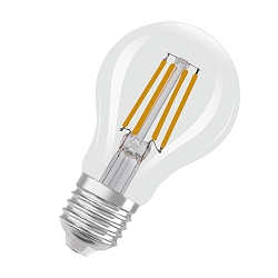 LED Birnen-Filamentlampe CLASSIC A60 GLOWdim, E27, 4W 2200-2700K 470lm 320, dim-to-warm, klar
