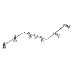 Rampe de projecteurs LED SPOT 6 flammes, rglable GU10 IP20