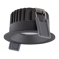 downlight SP FIX P 8W 930 PS DIM IP44 BK rigid, with switch, multipower, set back IP44/IP20, black