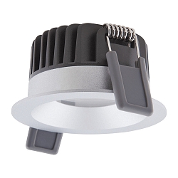 downlight SP FIX P 8W 930 PS DIM IP44 SI rigid, with switch, multipower, set back IP44/IP20, silver