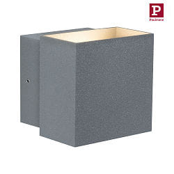 Paulmann Wall luminaire LED Cybo square, 2x3W, 10x10cm, gray
