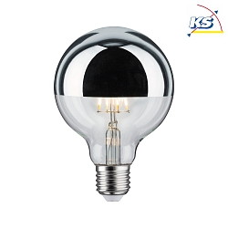 LED Deco Globe G95 Top mirrored Lamp SILVER, 230V, E27, 4.8W 2700K 580lm