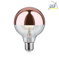 LED Deco Globe G95 Top mirrored Lamp COPPER, 230V, E27, 6.5W 2700K 600lm