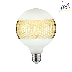 LED Deco Globe Lamp G125 Ring mirrored GOLD POINTED, 230V, E27, 4.5W 2700K 420lm, dimmable, clear