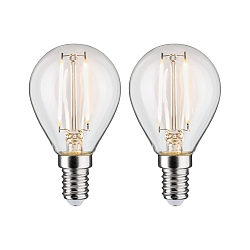 2er-Set LED Filament Tropfenform, E14, 230V, 2W 2700K 250lm, klar