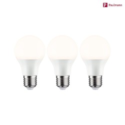 LED lamp pear STANDARD OPAL A60 set of 3, switchable E27 8W 806lm 2700K CRI >80 