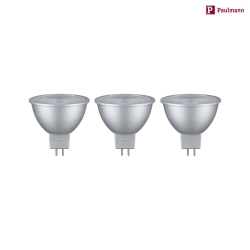 LED Reflektorlampe GU5,3, 6W, 2700K, 450lm, 3er-Pack, chrom