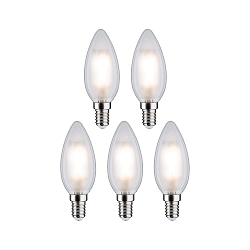LED Leuchtmittel Kerze E14, 5W, 2700K, 470lm, 5er Pack, matt