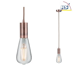 Vintage Pendant luminaire NEORDIC ELDAR, 200cm, E27 max. 20W, copper