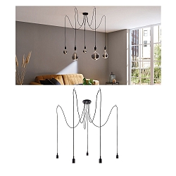 Luci a sospesione NEORDIC KETIL 5-Lampadine E27 IP20, Nero dimmerabile