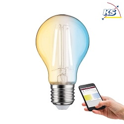 LED ZigBee Filament Pear Lamp TW, 230V, E27, 4.7W 2200-6500K 470lm, dimmable, clear