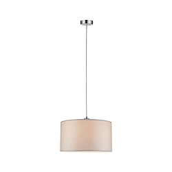 Luminaire  suspension TESSA avec abat-jour E27, crme, fer bross gradable