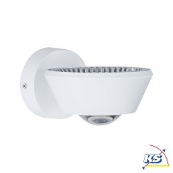 Luminaire mural SABIK LED haut bas, avec optique de lentille IP44, blanc mat gradable