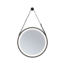 Miroir avec clairage MIRO avec kit de suspension IP44, mat, noir 