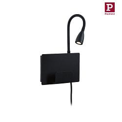 Lampe de lecture HALINA LED avec connexion USB IP20, noir 