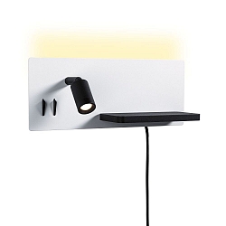 Lampe de lecture SERRA LED avec connexion USB, droite IP20, noir, blanche gradable