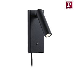 Lampe de lecture HULDA LED avec connexion USB IP20, noir gradable