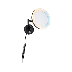 Miroir avec �clairage MASUA IP44 - 3X ZOOM 3 fois, rond, avec bras flexible, CCT Switch, inclinable IP44 / IP20, noir mat 