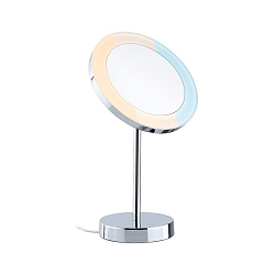 Miroir avec �clairage MASUA IP44 - 3X ZOOM 3 fois, rond, CCT Switch, avec prise de courant, r�glable IP44 / IP20, chrome 