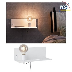 Luminaire mural DEVARA rglable, avec tablette E27 IP20, blanche gradable