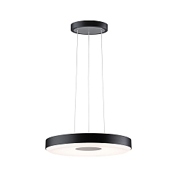 pendant luminaire PURIC PANE II up / down, round, adjustable IP20, grey, black dimmable