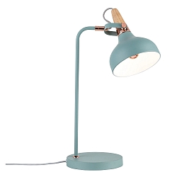 Lampe de table NEORDIC JUNA  1 flamme E14, vert clair, bois, cuivre gradable