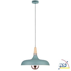Luci a sospesione NEORDIC JUNA 1-Lampadina E27, Verde chiaro, Legno, Rame dimmerabile