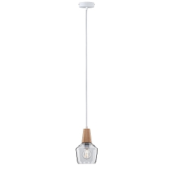 pendant luminaire NEORDIC YLVIE E27, wood, clear dimmable