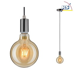 Luminaire à suspension LARUS E27 IP44, chrome noir gradable
