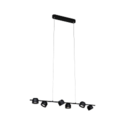 pendant luminaire PURIC PANE I 6 flames, rotatable, tiltable IP20, black dimmable