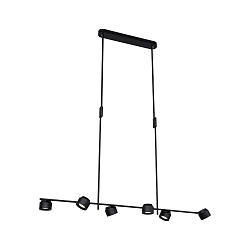 pendant luminaire PURIC PANE I EFFECT 6 flames, rotatable, with flex arm, tiltable IP20, black dimmable