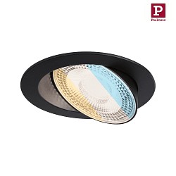 Spot AUMUS rotondo, Set di 1 IP20, nero opaco dimmerabile