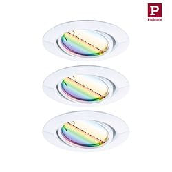 recessed luminaire BASE COIN LED swivelling, set of 3, RGBW, ZigBee controllable LED IP20