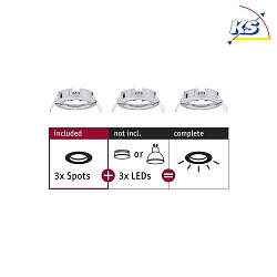 Luce da incasso CHOOSE rigido, Set di 3 IP44, Cromo dimmerabile