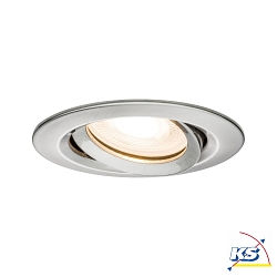 Luce da incasso NOVA LED rotondo, girevole, Set di 1 GU10 IP65, ferro spazzolato dimmerabile 7W